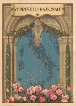 1920 Capranesi Propaganda Map of Italy for 6th National Loan