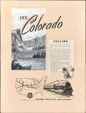 1946 Manuscript Draft Edition Ad of the Union Pacific Route to Colorado