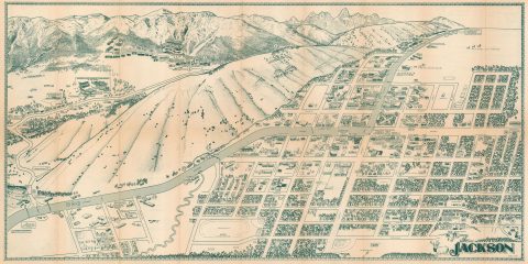 1983 Chris King Pictorial Map of Jackson Hole, Wyoming