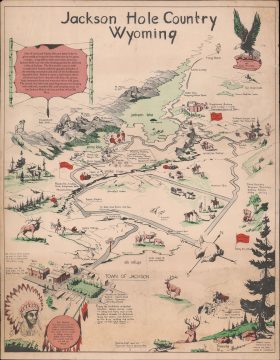 1956 Hopkinson Pictorial Map of Jackson Hole, Wyoming