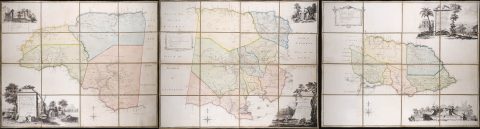 1763 Craskell and Simpson 3-Part Wall Map of Jamaica
