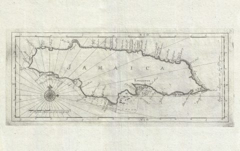 1783 Gerard Hulst van Keulen Proof Map of Jamaica