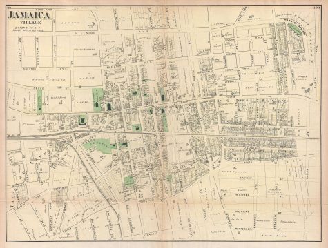 1873 Beers Map of Jamaica Village, Queens, New York City