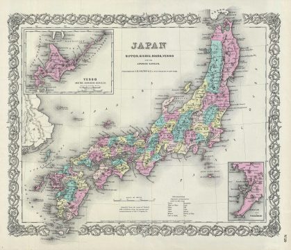 1856 Colton Map of Japan