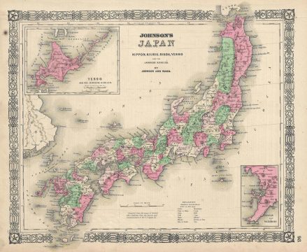 1865 Johnson Map of Japan (Nippon, Kiusiu, Sikok, Yesso and the Japanese Kuriles)