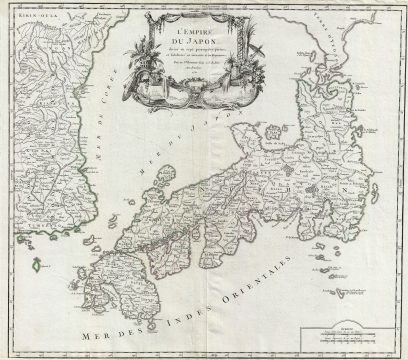 1750 Vaugondy Map of Japan and Korea
