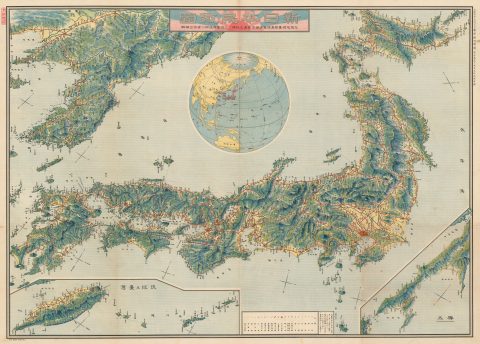 1921 Bird's-Eye View Railroad Map of the New Japan Empire