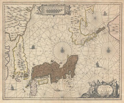 1658 Jansson Map of Japan and Insular Korea