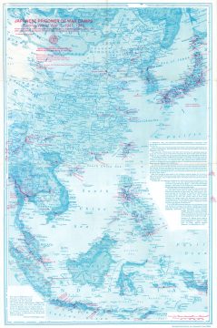 1980 Lipe Map of East Asia w/ Japanese World War II POW Camps