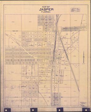 1924 / 1957 Lang / Brown Plat Map of Jasper, Florida