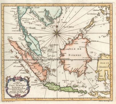 1750 Bellin Map of the East Indies (Sumatra, Malay, Java, Borneo)