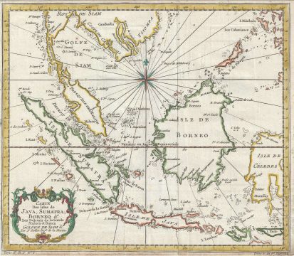 1750 Bellin Map of the East Indies (Sumatra, Malay, Java, Borneo)