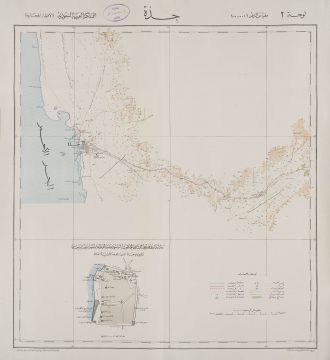 1945 Survey of Egypt Arabic Map of Jeddah, Saudi Arabia