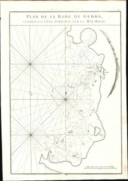 1775 Mannevillette Chart of Jeddah, Saudi Arabia
