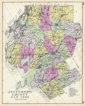 1912 Century Map of Jefferson County, New York