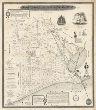 1898 Higgins Promotional and Cadastral Map of Jefferson County, Texas