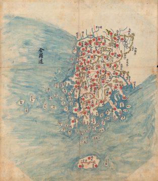 1850 Manuscript Map of Jeolla Province, Korea