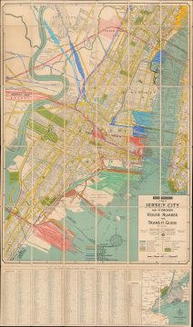 1939 Hagstrom City Plan or Map of Hoboken and Jersey City, New Jersey
