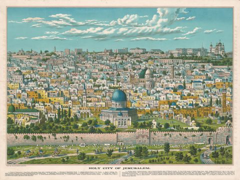 1896 Aece Hage Chromo View of Jerusalem - made in Boston by Arab immigrant