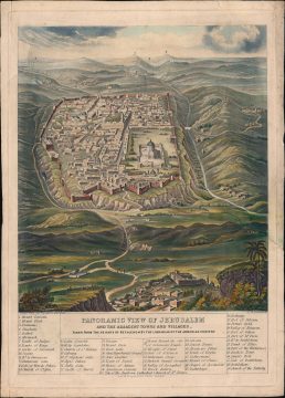 1845 Bogue / Whittock Perspective View Map of Jerusalem from Bethlehem