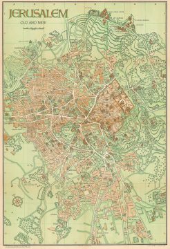 1942 Steimatzky Pictorial Map of Jerusalem
