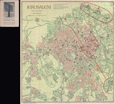 1955 Steimatsky Pictorial Map of Jerusalem