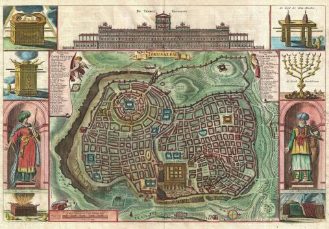 1730 Stoopendaal Map of Jerusalem