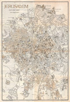 1942 Steimatzky Pictorial Map of Jerusalem