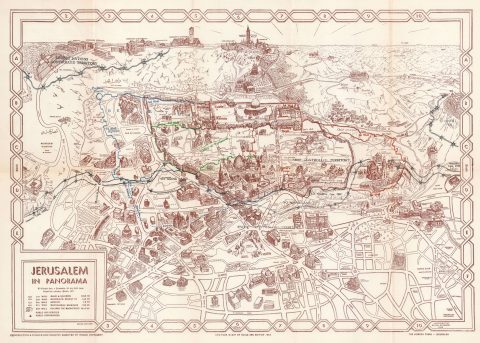 1953 Spyridon Pictorial Map of Jerusalem