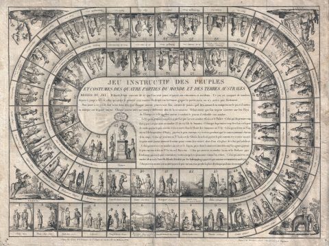 1815 Basset Jeux de L'Oie or Around the World Board Game