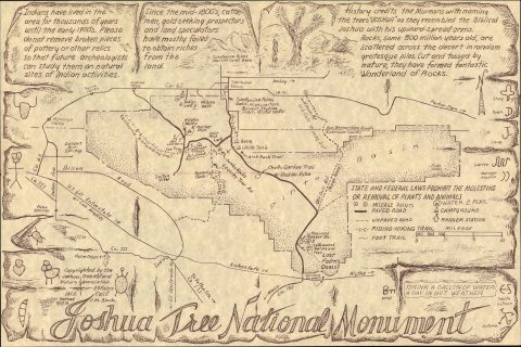 1973 Joshua Tree Natural History Assoc. Map of Joshua Tree National Monument