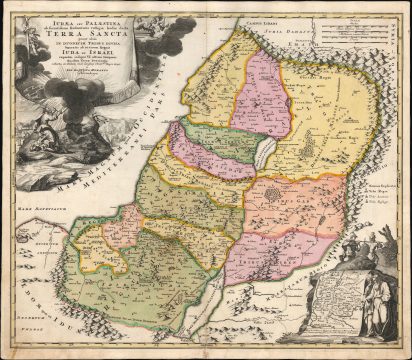 1710 Homann Map of the Holy Land / Israel / Palestine