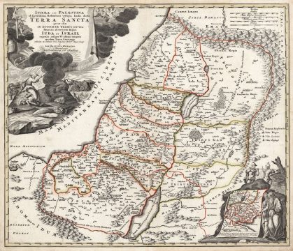1715 Homann Map of the Holy Land / Israel / Palestine