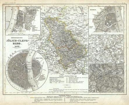 1849 Meyer Map of the Province of Julich-Cleves-Berg, Rhine Province, Germany