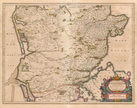1659 Blaeu Map of Southern North Jutland