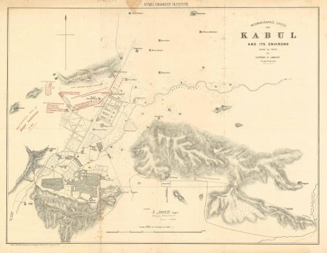 1879 Quartermaster General's Department City Plan or Map of Kabul, Afghanistan