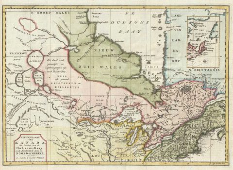 1769 Isaak Tirion Map of Canada