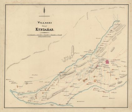 1840 QMG Manuscript Map of Kandahar, Afghanistan and its Immediate Environs