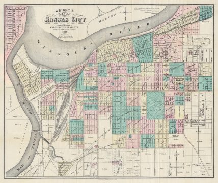1882 Wright and Grote City Plan or Map of Kansas City, Missouri