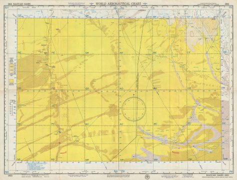 1954 U.S. Air Force Aeronautical Chart or Map of The Kaouar Oasis, Niger