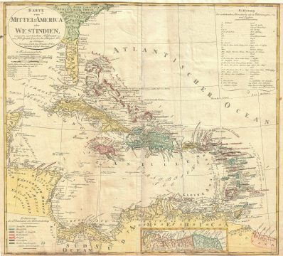 1796 Homann Heirs Map of the West Indies or Caribbean Islands
