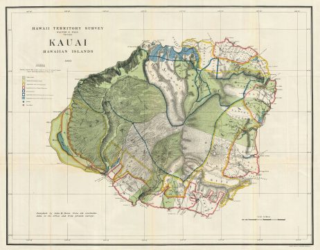 1902 Land Office Map of the Island of Kauai, Hawaii
