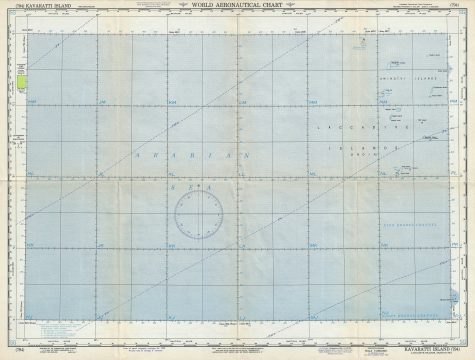 1954 U.S. Army Air Forces Aeronautical Map of Lakshadweep Islands, India