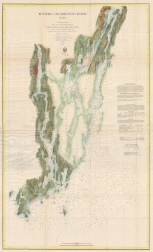 1862 U.S. Coast Survey Map of the Kennebec River and Sheepscot River, Maine