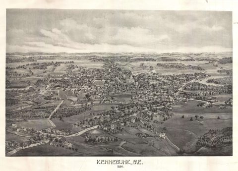 1895 George E. Norris Bird's-Eye View of Kennebunk, Maine