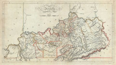 1814 Carey Map of Kentucky