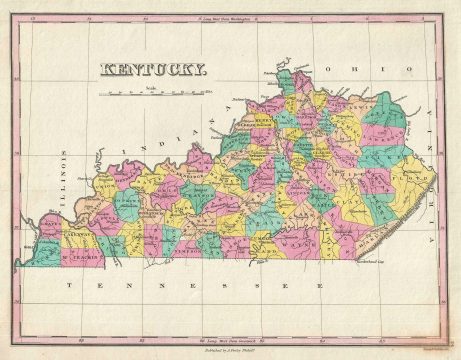 1828 Finley Map of Kentucky