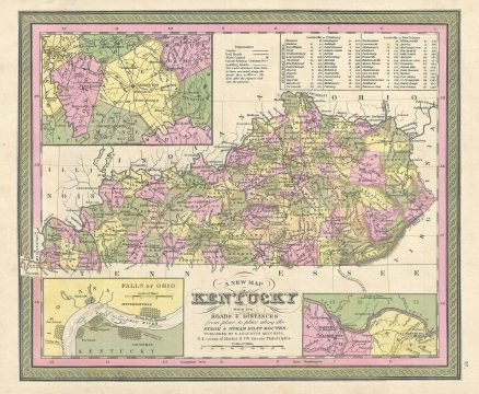 1849 Mitchell Map of Kentucky