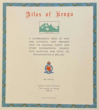 1962 Colonial Survey Atlas of Kenya