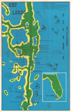 1965 Key Largo Businessmen's Pictorial Tourist Map of Key Largo, Florida